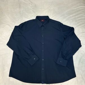 UNTUCKit Button Up Down Shirt Mens XXL 2XL Blue Cotton Long Sleeve Wrinkle Free